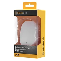 Chargeur mural USB à double port blackweb (Blanc)