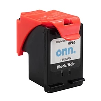 onn. Cartouche d'encre Noire remanufacturée HP 63, (360229723) Noir