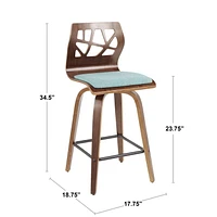 Tabouret de comptoir de comptoir moderne milieu-du-siècle Folia