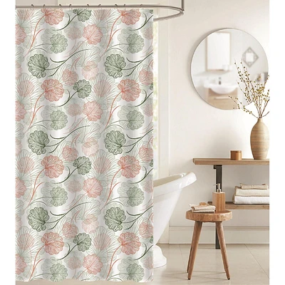 IH Casa Decor Peva Douche Rideau Avec 12 Crochets De Polyresin Floral Vaporeux