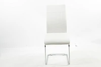 Aerys Robin Dining chair with chrome base in White PU(Set of 4)