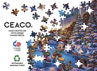 Ceaco Mickey and Friends Skating in Central Park 1500-Piece Interlocking Jigsaw Puzzle
