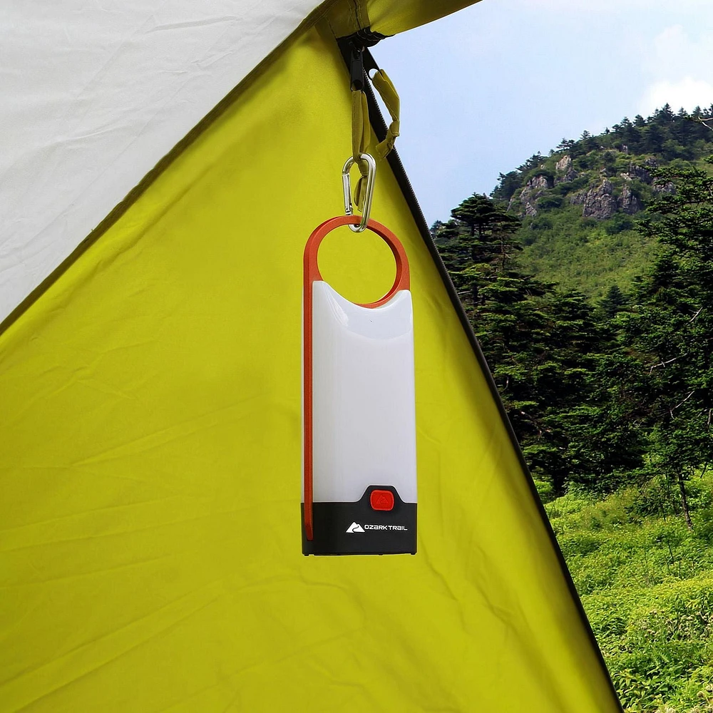 Ozark Trail Lanternes à piles à cadre mince en aluminium à DEL de 160 lumens rouge Cadre mince en aluminium
