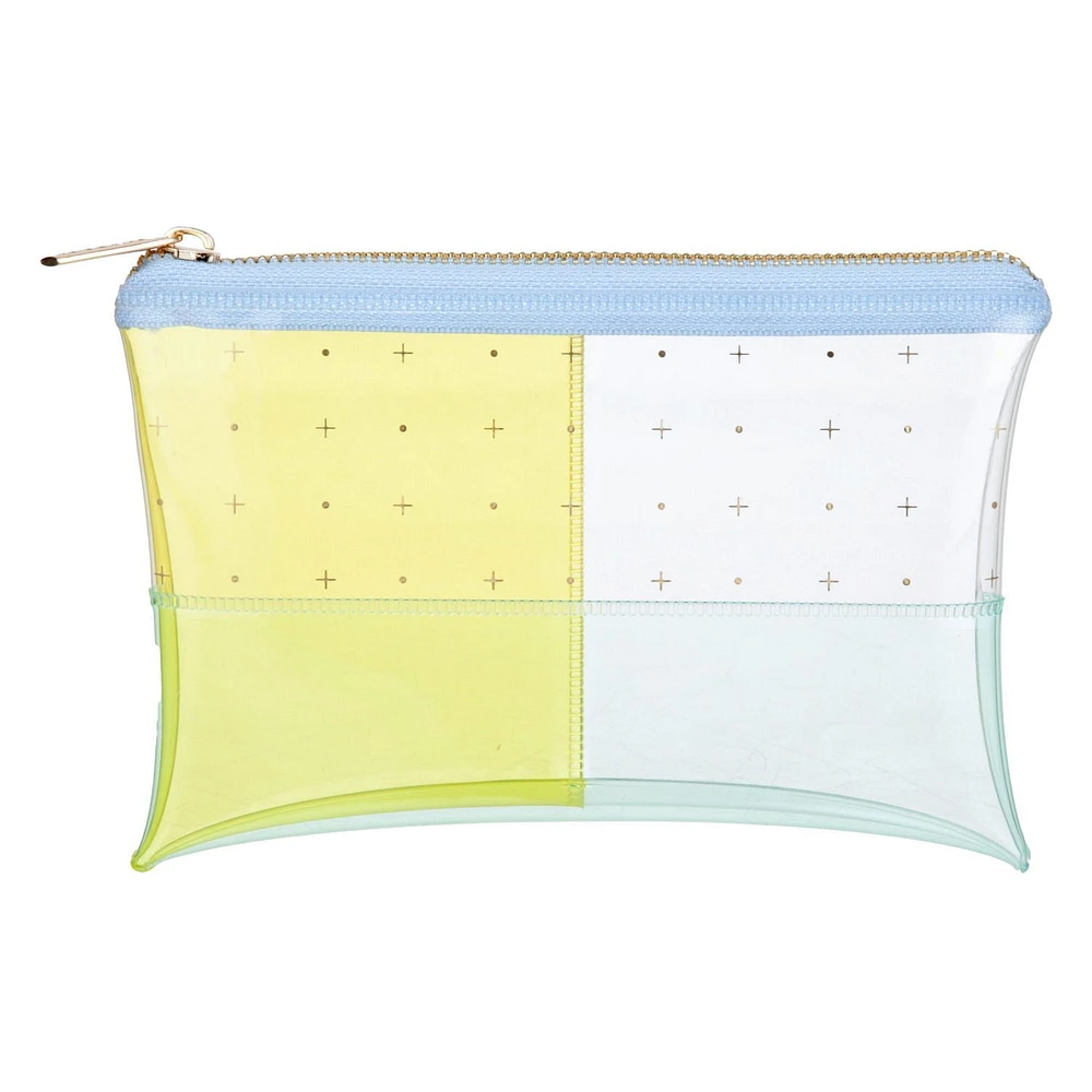 Pochette pour stylos NTD5-PP-DOTEF Post-it®, collection Noté, plastique transparent bleu et jaune avec fermeture éclair, 7,5 po x 5,25 po, 1 pochette/paquet Poch. NTD5-PP-DOTEF Post-it®
