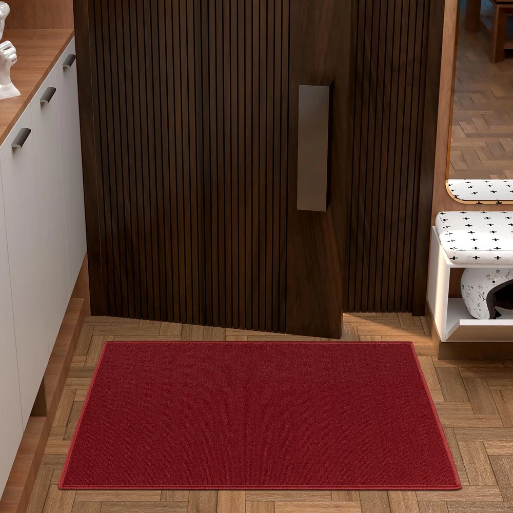 Tapis de couloir à motif de solide à sous-couche en caoutchouc de la collection Ottohome