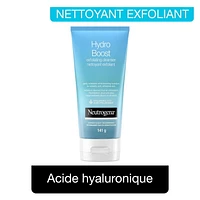Nettoyant exfoliant Neutrogena Hydro Boost pour le visage - Acide hyaluronique et AAH - Gel crème nettoyant pour le visage - Non comédogène 141 g