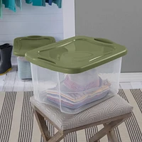 Sterilite 38 L EZ Carry Clear/Sage Legume, 38L