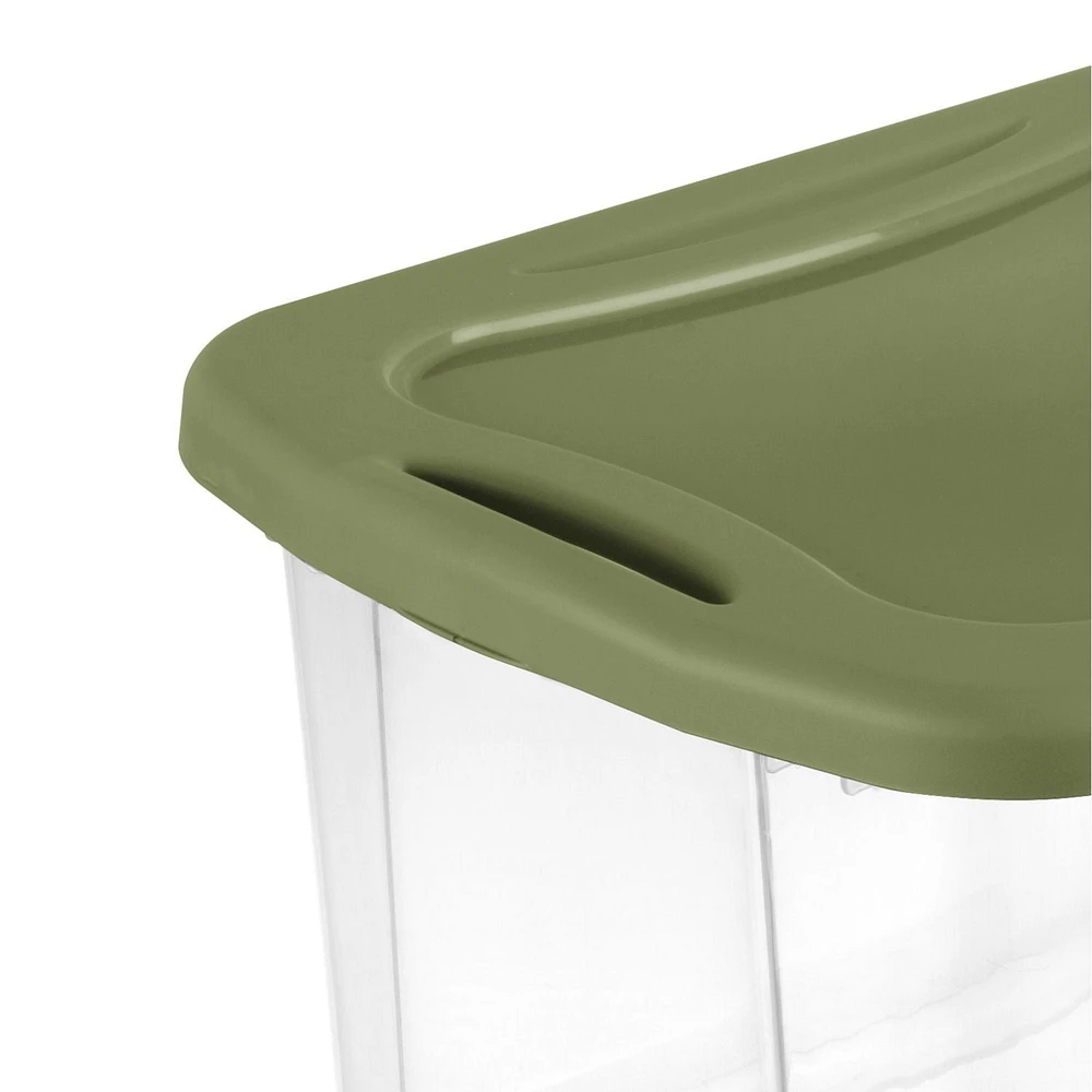 Sterilite 38 L EZ Carry Clear/Sage Legume, 38L