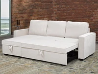 Adelaina Sectional Sofa Bed, Beige