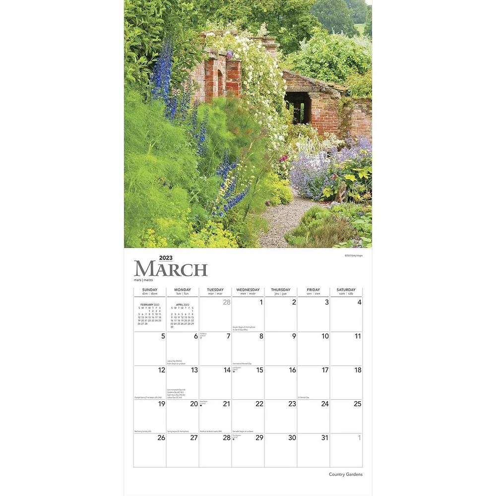 Country Gardens | 2023 12x24 Inch Square Wall Calendar