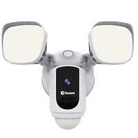 Caméra de sécurité Floodlight Wi-Fi intelligent 1080p Swann avec compatibilité Amazon Alexa et Google Assistant - Blanc