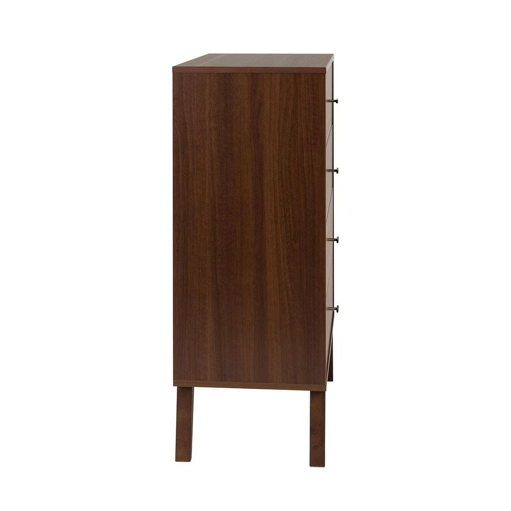 Prepac Commode Milo à 4 tiroirs, cerisier