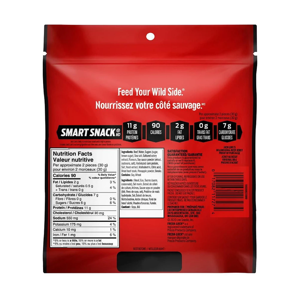 JACK LINK'S ORIGINAL BEEF JERKY 80G, JL ORIGINAL BEEF JERKY 80G