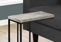 Monarch Specialties Table D'appoint, En Forme De C, Bout, Côté, Collation, Salon, Chambre À Coucher, Métal, Stratifié, Gris, Noir, Contemporain, Moderne