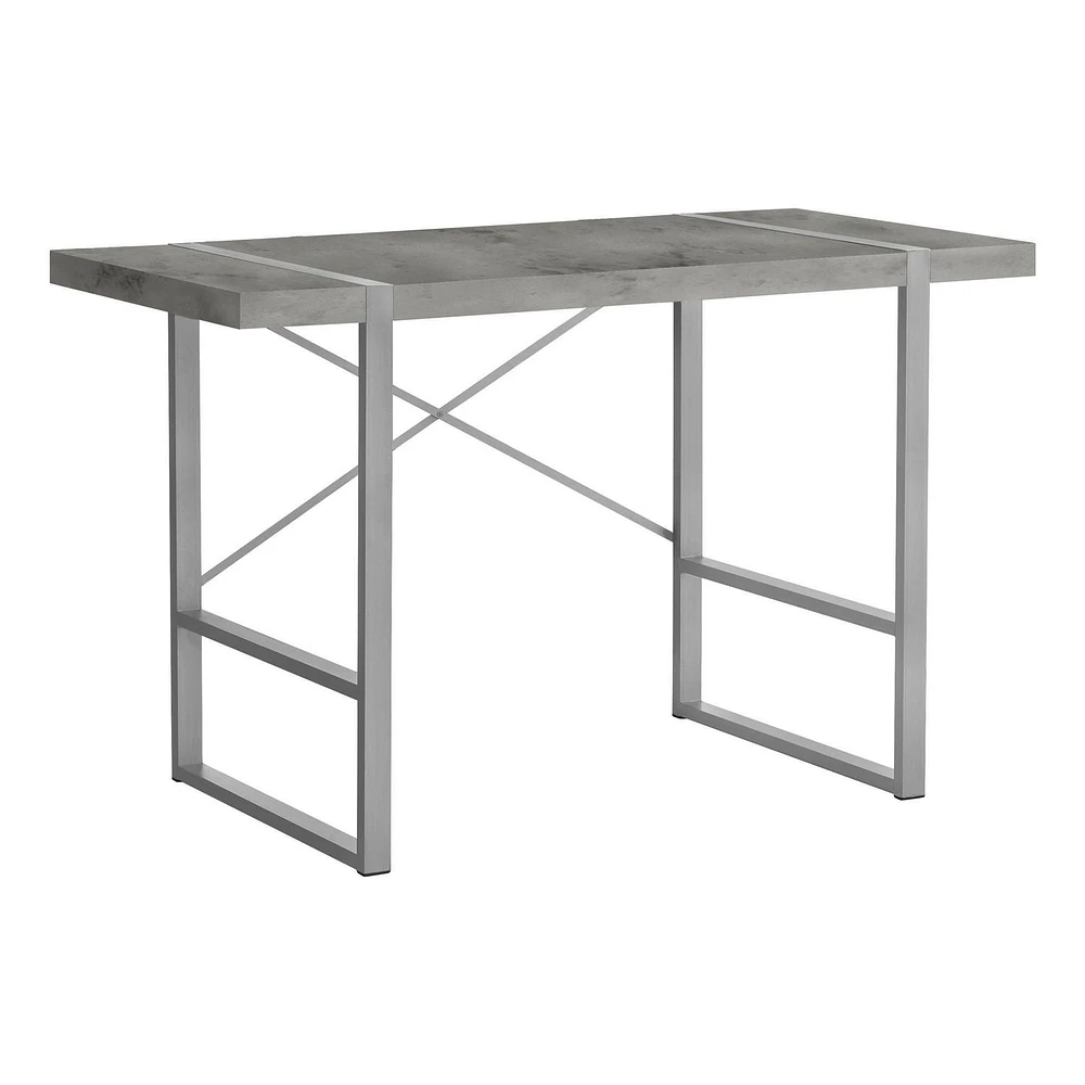 Monarch Specialties Bureau, Bureau À Domicile, Ordinateur Portable, 48"l, Travail, Métal, Stratifié, Gris, Contemporain, Moderne
