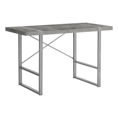 Monarch Specialties Bureau, Bureau À Domicile, Ordinateur Portable, 48"l, Travail, Métal, Stratifié, Gris, Contemporain, Moderne