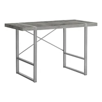 Monarch Specialties Bureau, Bureau À Domicile, Ordinateur Portable, 48"l, Travail, Métal, Stratifié, Gris, Contemporain, Moderne