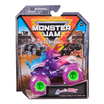 Monster Jam, Monster truck Sparkle Smash officiel, véhicule en métal moulé, échelle 1:64, Jouets pour garçons à partir de 3 ans