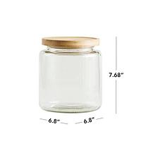 Mainstays Kitchen Storage Glass Jar 3L Glass jar with bamboo lid, Food grade sealing ring 12.7cups/3L