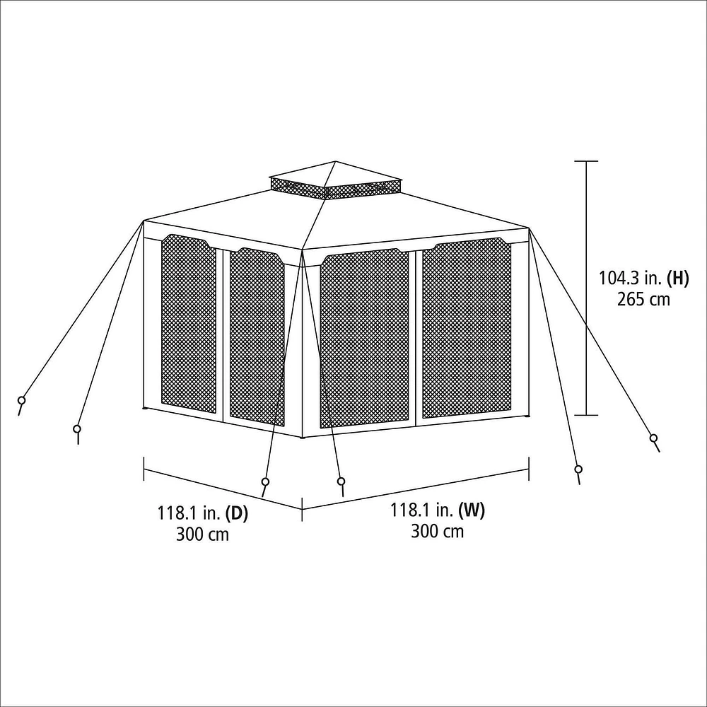 Abris de jardin à toit souple de  3 m x 3 m de Mainstays