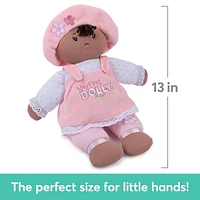Baby GUND My First Dolly, Poupée en peluche pour bébés et tout-petits, rose/blanc, 33 cm