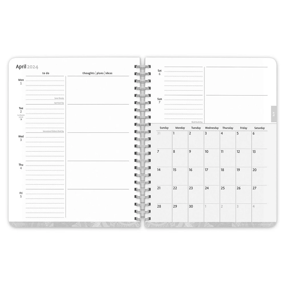 Brush Dance Mindful Living 2024 6x7.75 Inch Desk Planner, 9781975470005