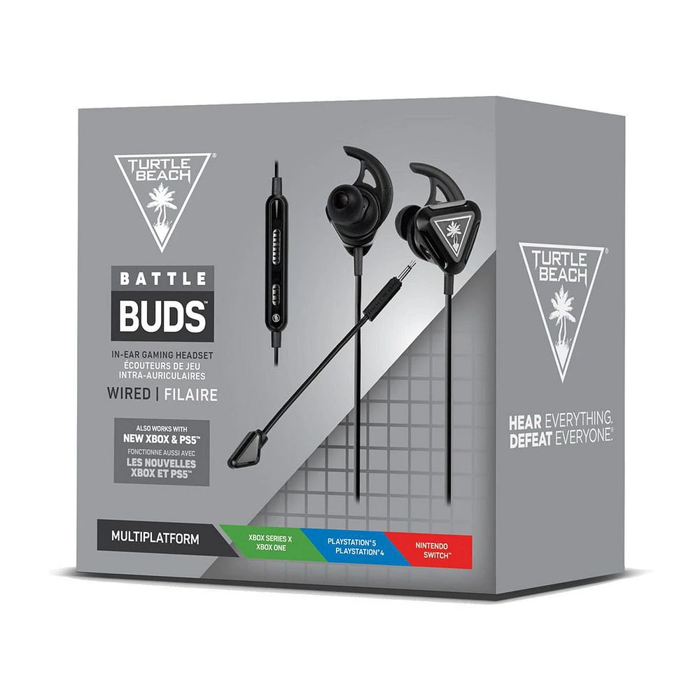 Turtle Beach® Battle Buds™ In-Ear Gaming Headset Black/Silver Mobile, Nintendo Switch™ Xbox Series X, Xbox Series S, Xbox One | PS5™, PS4™, & PS4™ Pro | PC2 & Mac®