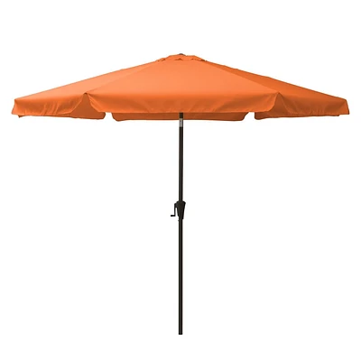 Parasol de jardin rond inclinable CorLiving de 3 m avec rabats latéraux et cadre en acier