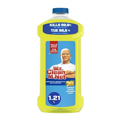 Mr. Clean Antibacterial Multi Surface Cleaner with Summer Citrus Scent, Disinfectant, All Purpose Cleaner, 1.21L