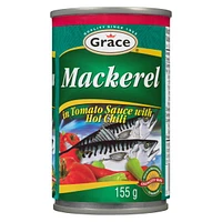 Maquereau Grace à la sauce tomate avec piment chaud, 155g can Maquereau Grace à la sauce tomate avec piment chaud, 155g can