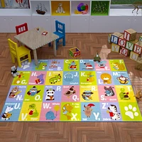 KC Cubs Collection de jeux ABC Alphabet Animal Apprentissage éducatif et aire de jeu Tapis pour enfants et enfants Chambres et salle de jeux