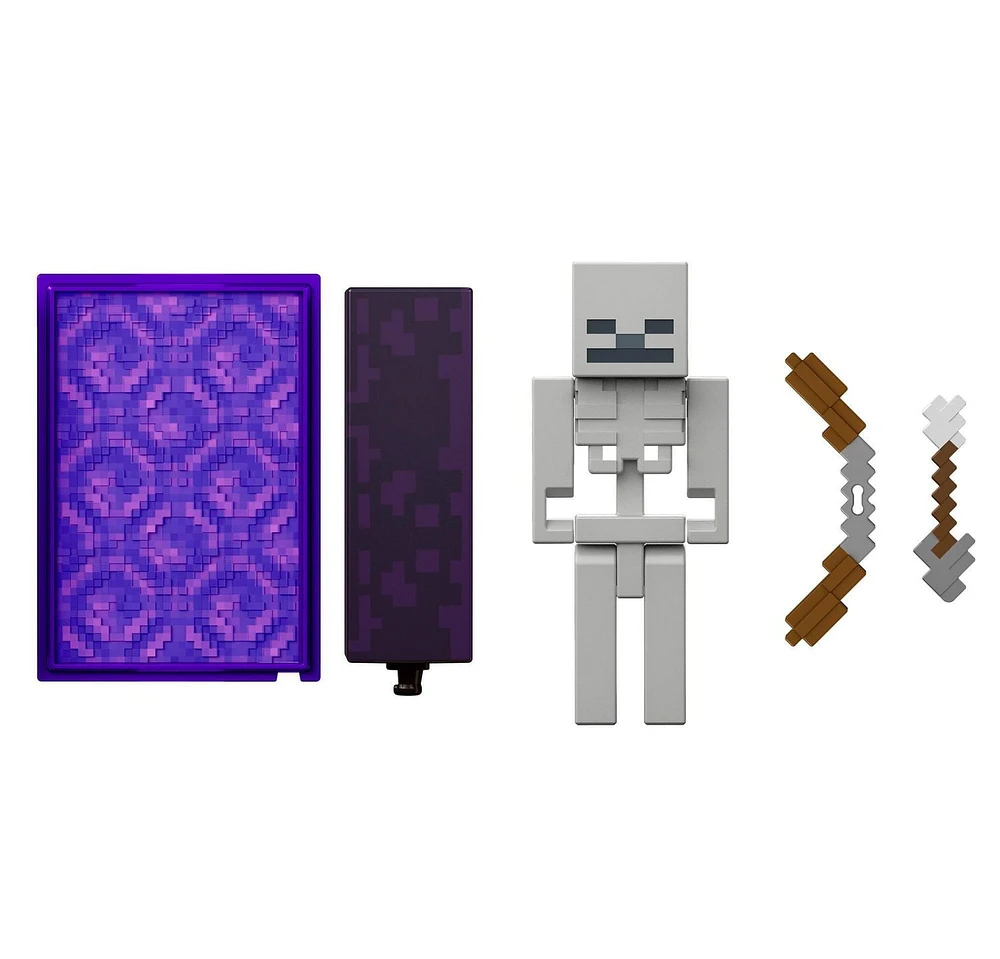 Minecraft Figurine articulée Squelette, 8,26 cm, pièce Crée-un-portail