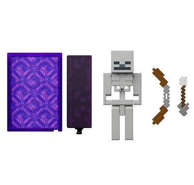 Minecraft Figurine articulée Squelette, 8,26 cm, pièce Crée-un-portail