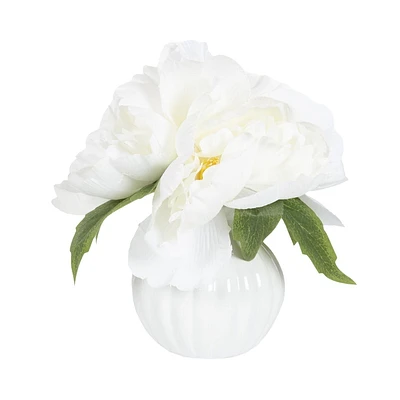 Enola Peonies in Ceramic Pot, 7.5"H x 4"Diameter