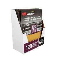 3M™ SandBlaster™ Advanced Sanding Sanding Sheets 20120-G-4, with NO-SLIP GRIP, 120 Grit, 9 in x 11 in, 4/Pack