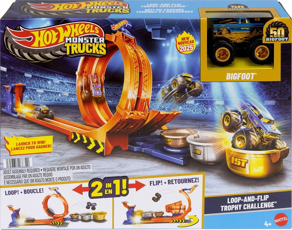 Hot Wheels  Monster Trucks  Défi du Trophée Tournez-et-Renversez Âges 4+