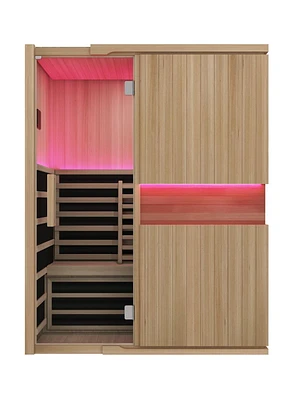 Blisspod 3-Person Full Spectrum Sauna Hemlock Low EMF, 7 Far Infrared & Red Heater & Chromotherapy