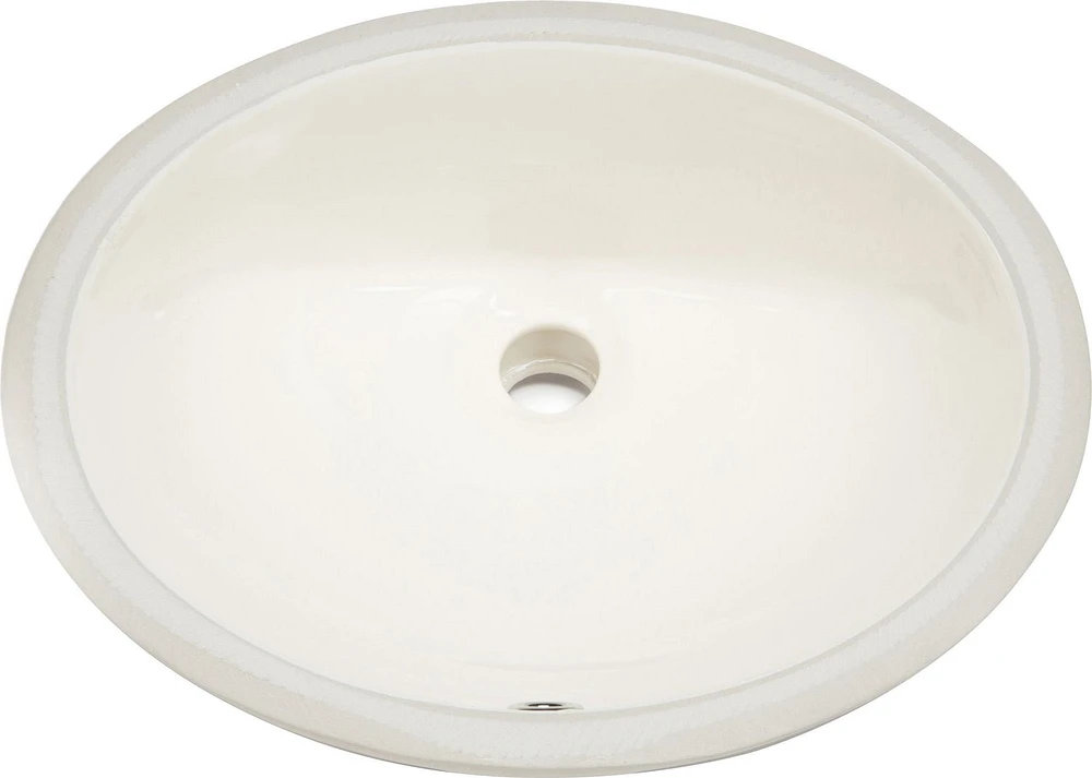 19.5-in. W CUPC Oval Bathroom Undermount Sink Set In Biscuit - Chrome Hardware AI-22943