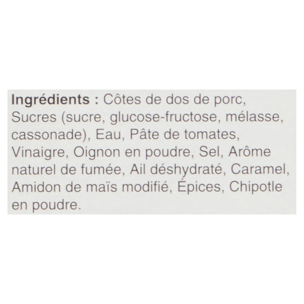 Côtes de dos de porc style Texan St. Hubert 625g