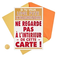 Carte comique de fête – Hallmark (Ne regarde pas à l'intérieur de cette carte)