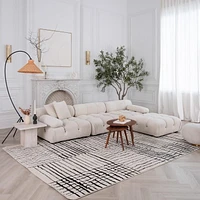 Tapis d'interieur abstrait Rug Branch Domus, crème noir, moderne - Salon, chambre, salle a manger et cuisine