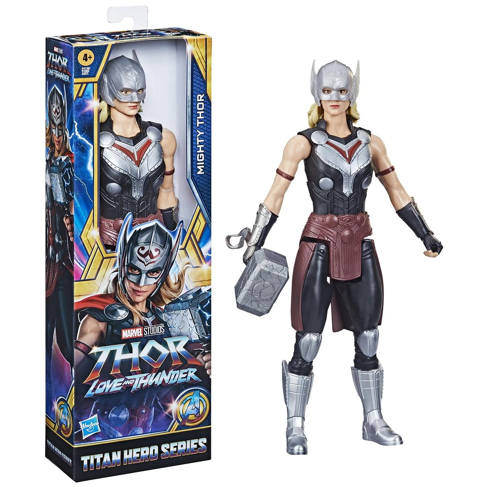 Marvel Avengers Titan Hero Series Thor: Love and Thunder, figurine Mighty Thor de 30 cm avec accessoire, jouet pour enfants à partir de 4 ans