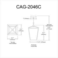 Lustre Dainolite CAG-2046C-MB noir mat