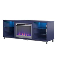 Lumina Deluxe Fireplace TV Stand for TVs up to 70", Blonde Oak