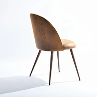 Lot de 2 chaises de bureau modernes Homy Casa - Chaises rembourrées à dossier haut avec pieds en métal grain de bois pour bureau à domicile, salles de réunion ou salles d'attente