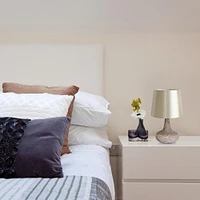 Lampe de table Simple Designs en verre carrelé mosaïque avec abat-jour en tissu