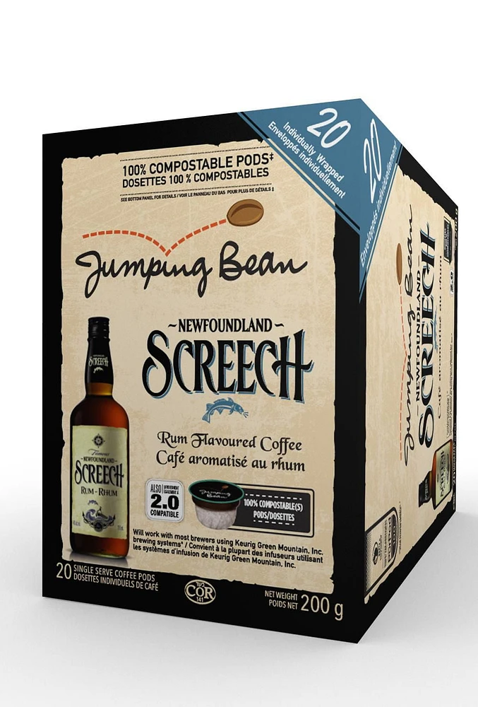 Jumping Bean Newfoundland Screech Rum Flavoured Coffee PODS