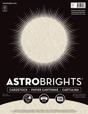 Astroparche Specialty Cardstock Paper, 8.5" x 11", 65 Lb, 100 Sheets