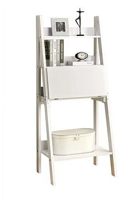 Monarch Specialties Computer Desk, Home Office, Laptop, Leaning, Storage Drawers, 61"h, Work, Laminate, White, Contemporary, Modern