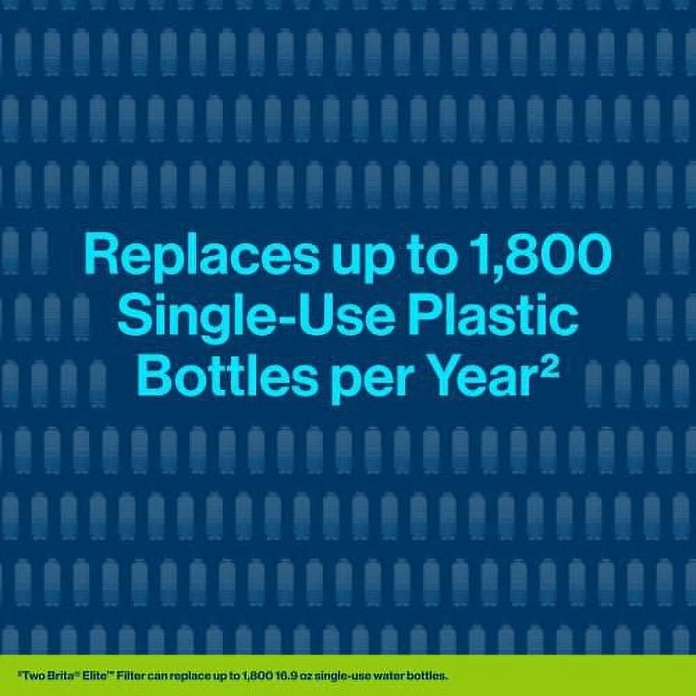 Filtre de rechange Brita Elite, réduit plus de 30 contaminants tout en conservant les minéraux sains, certifié par la WQA pour la réduction du plomb, des microplastiques, du chrome et du chlore, dure